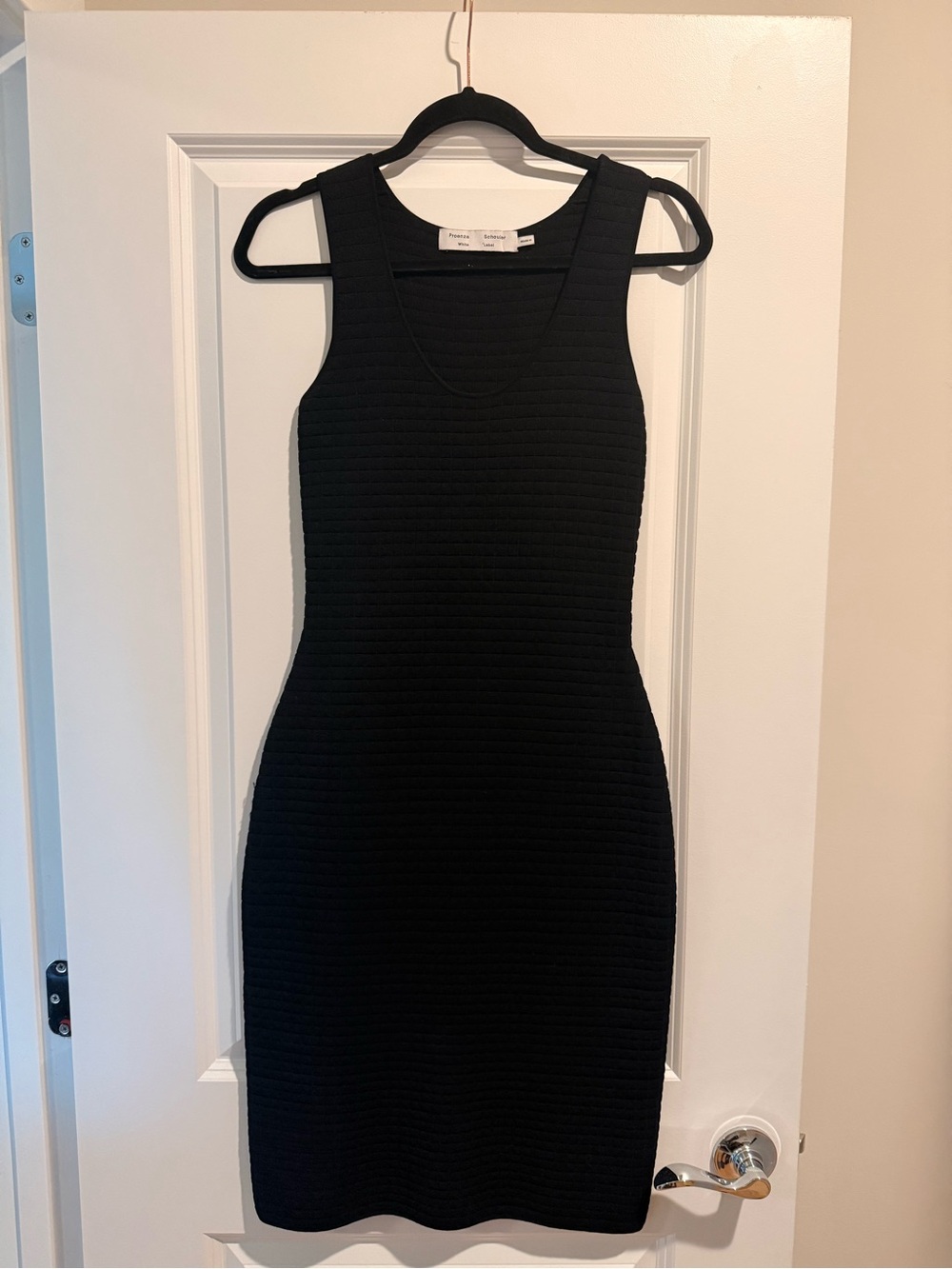 Proenza Schouler Black Ribbed Tank Mini Dress